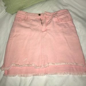 Pink jean skirt